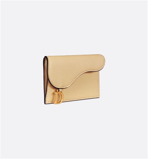 Saddle Cosmos Zipped Card Holder Pastel Yellow .